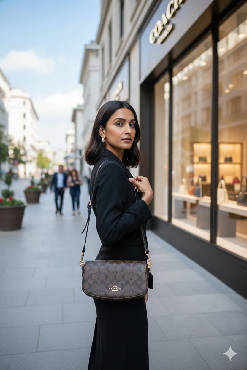 ANDREA SHOULDER BAG IN SIGNATURE CANVAS